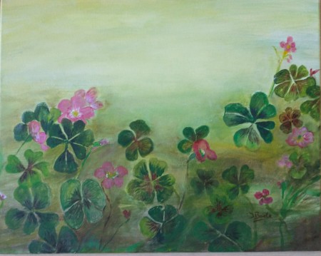 Klaver vier, acryl, 40x50 cm, 2022